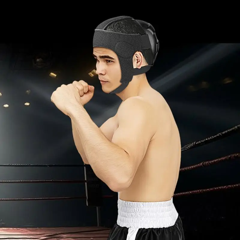 

Головной убор Muay Thai, регулируемый бандаж для боевых искусств, без щек, боксерская защита головы для кикбоксинга