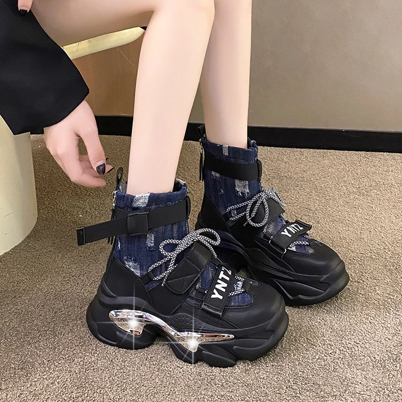 2023 Scarpe Da Donna Autunno Sneakers Con Suola Spessa Marea Scarpe Casual Sneakers Alte Comode Sneakers Da Donna Zapatillas Mujer