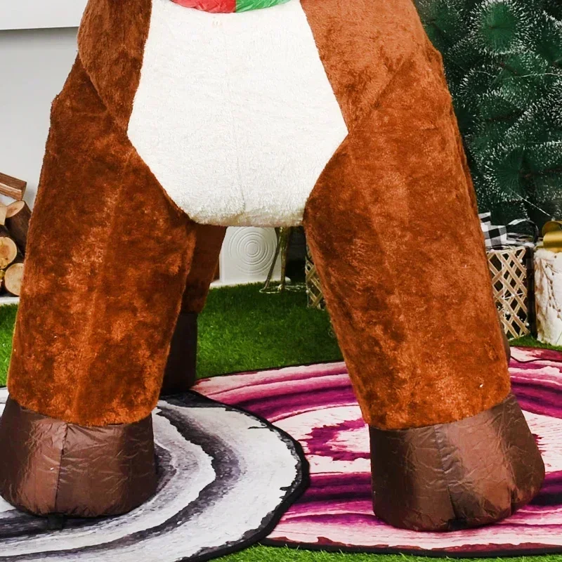 Inflatable Christmas Plush Reindeer Dolls Decoration 5.9ft LED Lights Blow Up Toy Xmas Outdoor Yard Decor for Home Holiday Party 5