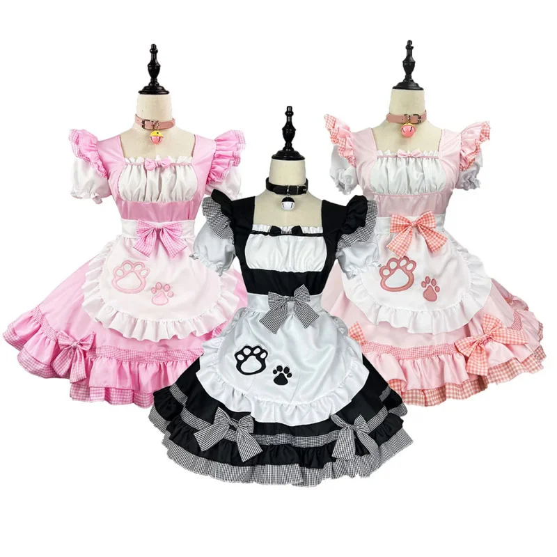 

Black cute Lolita cat maid dress cosplay cat girl maid dress suit for waiter maid Halloween party stage