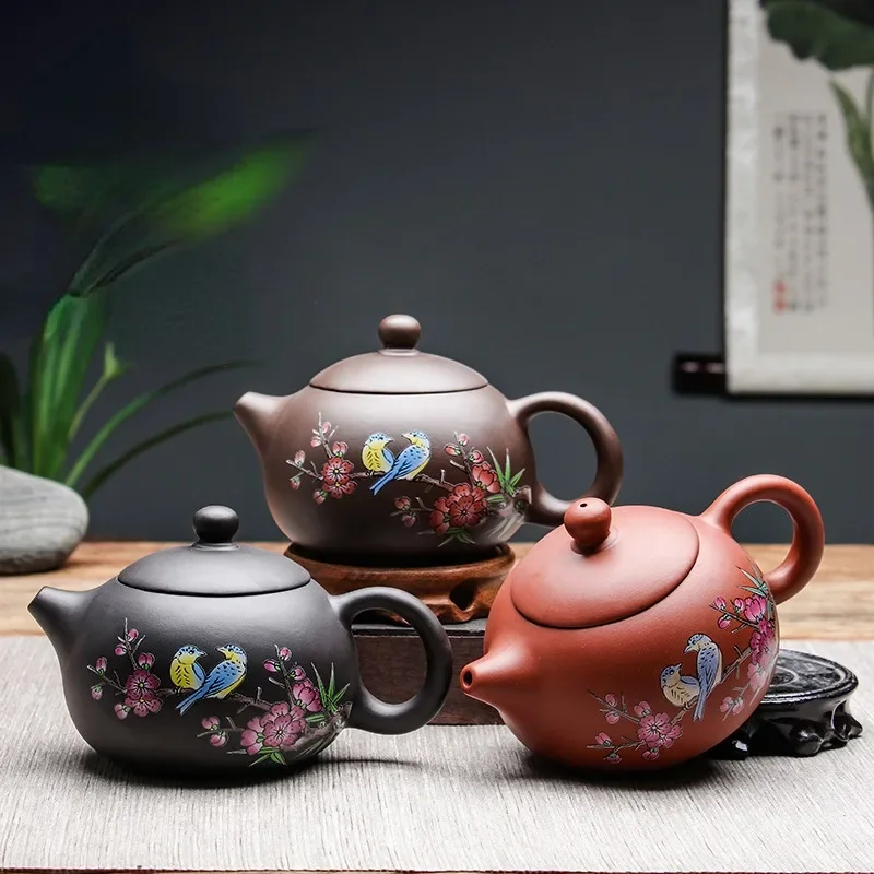 

500ml Large Capacity Handmade Xishi Kettle Raw Ore Zhu Mud Filter Tea Maker Chinese Zisha Tea Yixing Purple Clay Teapot