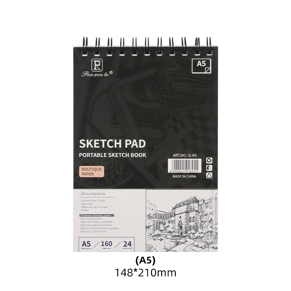 Eco-Friendly Spiral Bound Artist Sketch Pad - Thick Acid-Free Drawing Paper, 24 Sheets
