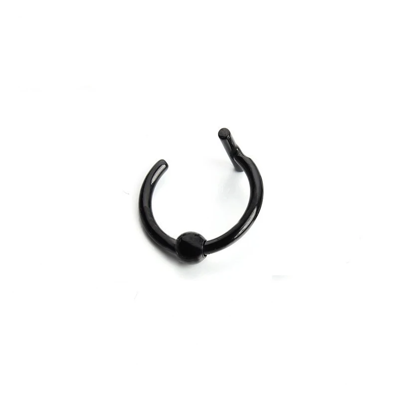 8/10mm Titanium Steel Lip Rings Cuff Clip on Fake Labret Piercing Ear Nose Hoops Unisex Women Septum Body Jewelry