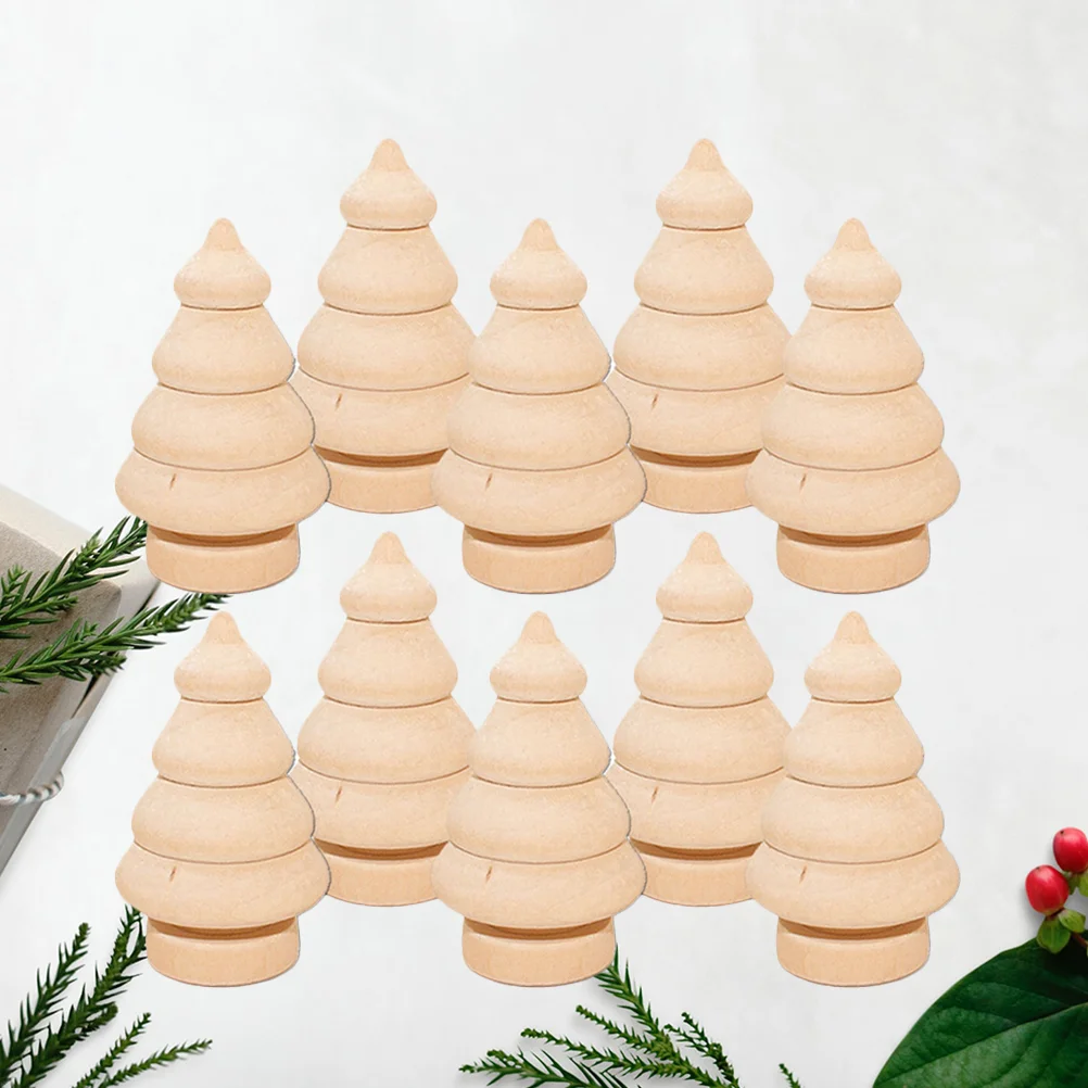 

20 Pcs Crafts Wooden Dolls to Paint DIY Unfinished Mini Christmas Tree Peg Child