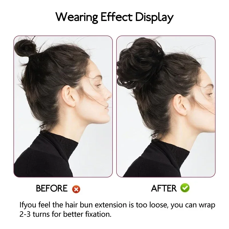 100% capelli umani grande panino disordinato updo pezzo di capelli estensioni chignon donne parrucchino elastico scintillato updo chignon per l'uso quotidiano - immagine 6