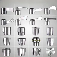 1ชิ้นลูกบิดก๊อกน้ำปุ่ม DIA ทั่วไปสำหรับเปลี่ยนโทนสีเงินน้ำสำหรับอาบน้ำขั้นตอนที่สำคัญร้อนเย็นอาบน้ำควบคุมกลางแจ้ง 2