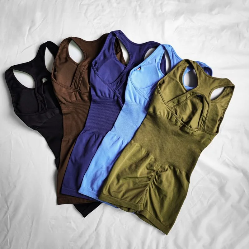 Yoga Set One-piece Seamless Sport Jumpsuit Women Workout Clothes Outfit Fitness Gym Sportswear Tracksuit Bodycon