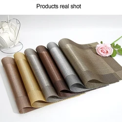 Placemat TableCloth Washable PVC Table Mat Diagonal Frame Stain-Resistant Dining Disc Bowl Pad Coaster Non-slip Pad Restaurants