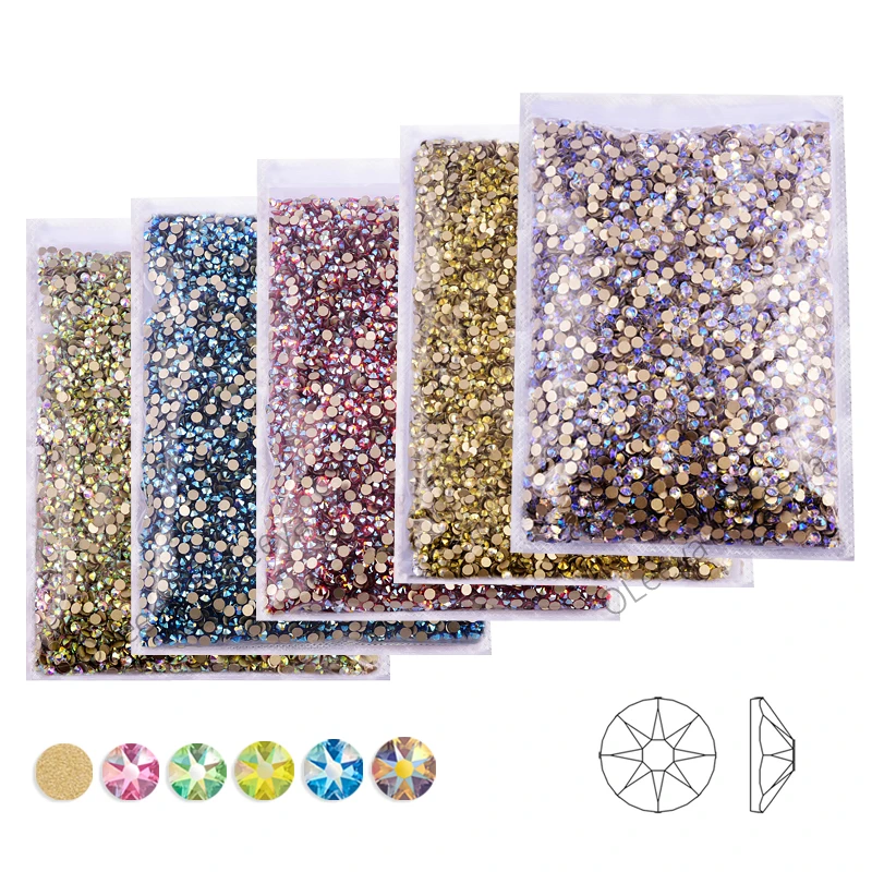 

Aaaaatop Wholesale 2088 Glitter Crystal Ab 16 Cuts Non Hotfix Rhinestones Glue On For Diy Nail Arts Mobile Phone Accessories