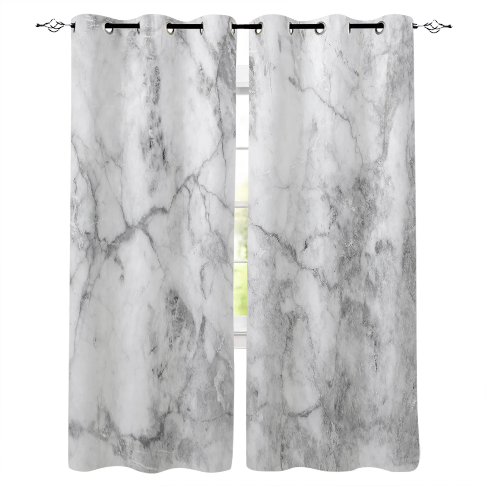 

Art Design Marble Blackout Curtains Window Curtains For Bedroom Living Room Decor Window Treatments