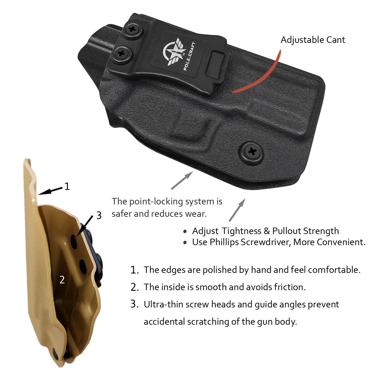 Taurus G2C Holster, Kydex IWB Holster for G2C Taurus Holster & Millennium PT111 G2 / PT140-PT111 For Right