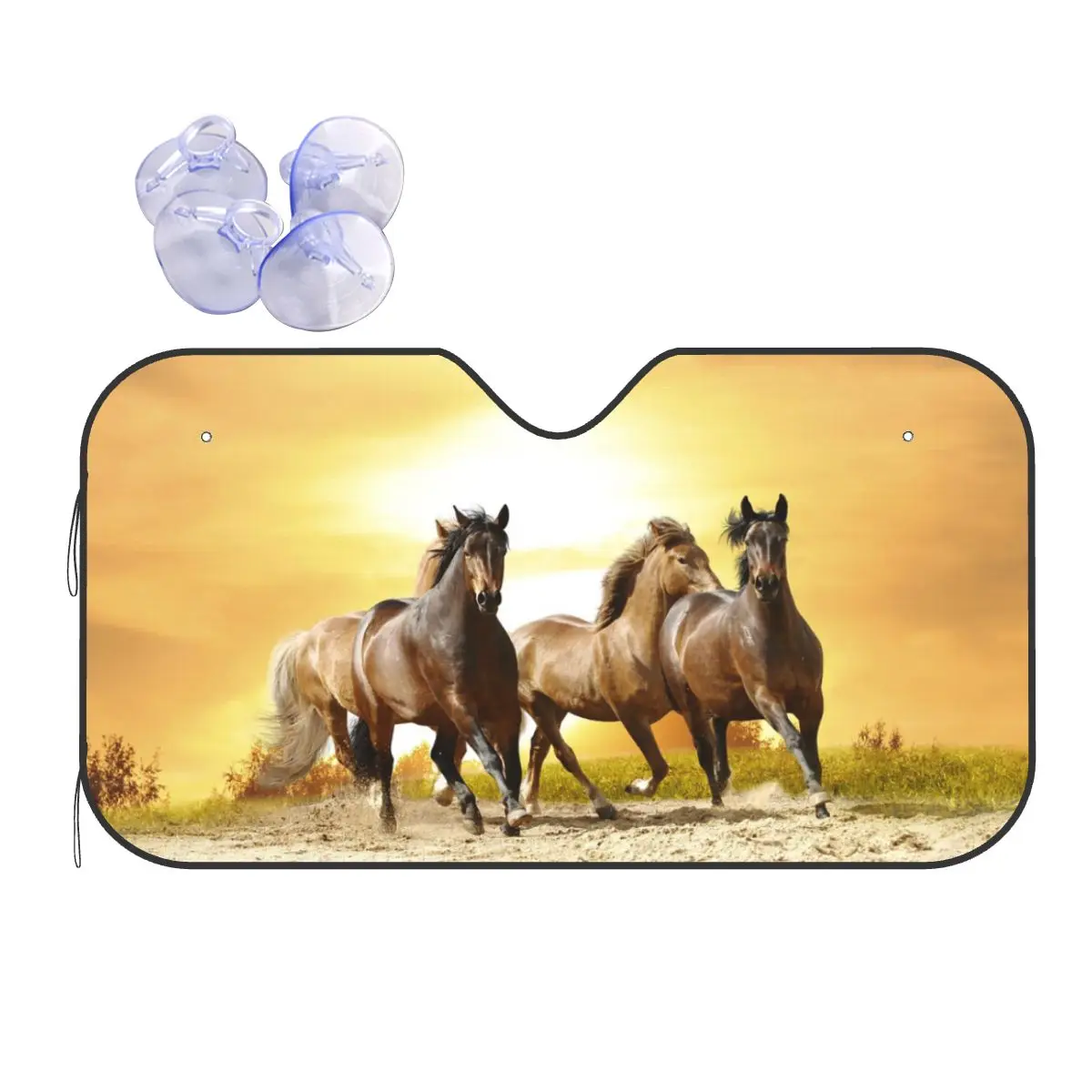 Wild Horse Parabrezza Universale Parasole 70X130Cm Galloping Animal Lovers Foils Car Window Parabrezza Copertura Della Finestra Anteriore