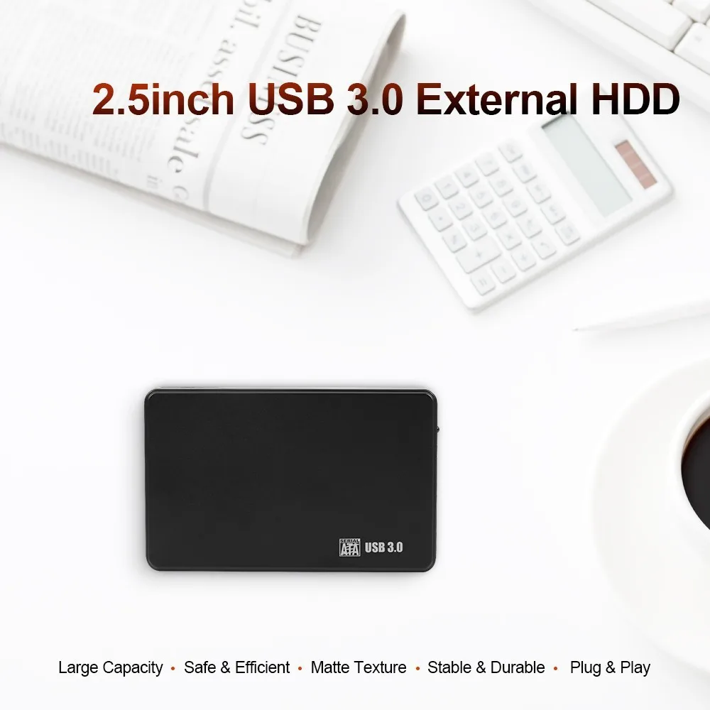 2.5 Inch USB 3.0 Hard Drive Case SATA HDD SSD Enclosure External Hard Drive Disk Box for PC Laptop Smartphone