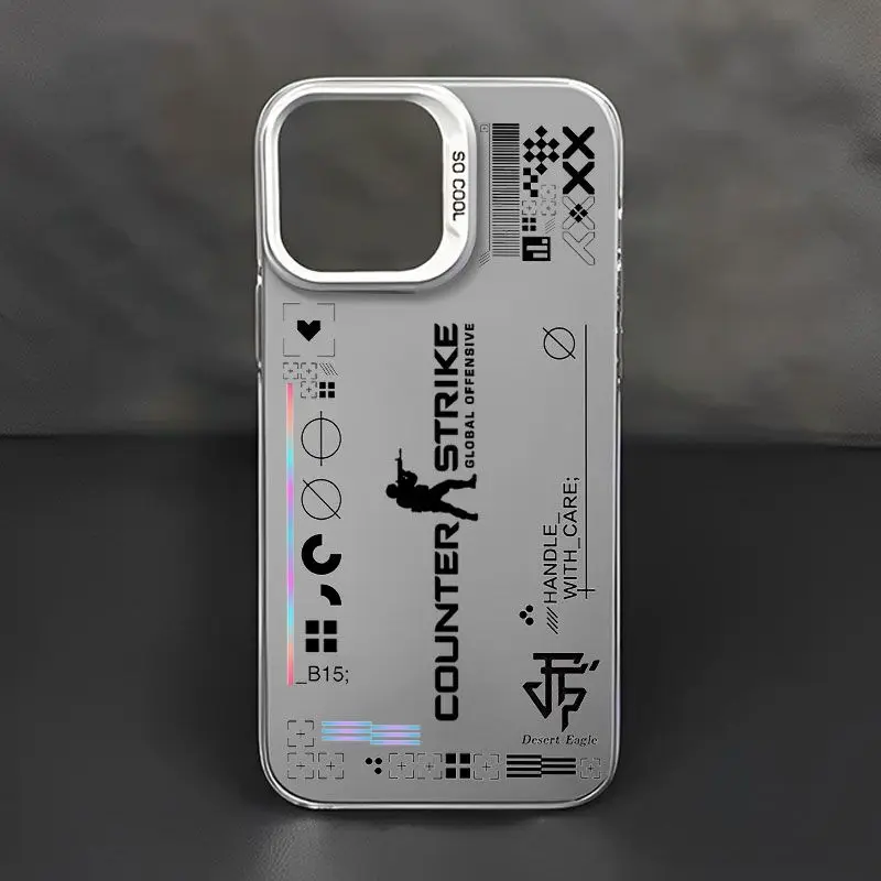 Stylish Shockproof Matte Clear Phone Case - Hot Fashion Game CS Design, Protective Back Cover