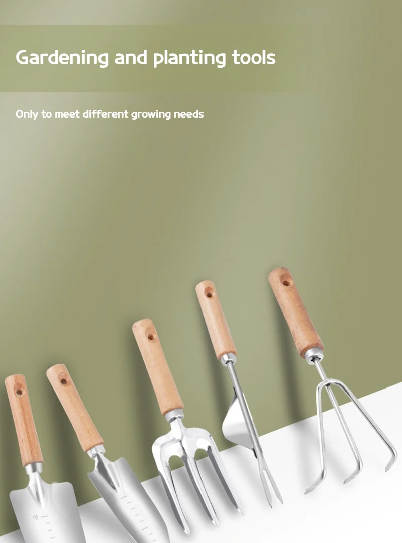 Description Picture 2 of item9 pcs high quality garden tool set with durable storage bag, heavy duty aluminum alloy tools, gardening tool set,gift for family