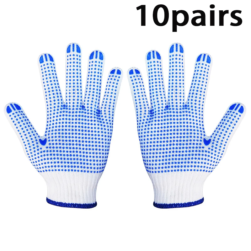 Anti-slip blue and yellow labor insurance gloves car repair site moving brick gloves leather working gloves Safety Equipment