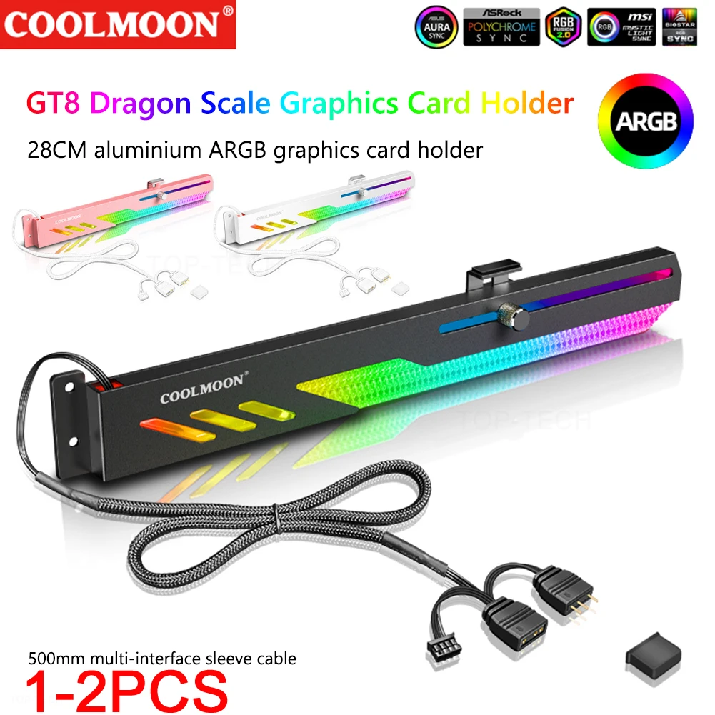 Suporte Gpu Horizontal 5v Suporte Argb Suporte de Placa de Vídeo de Computador Suporte de Gpu Kit de Refrigeração do Case do pc Coolmoon-gt8