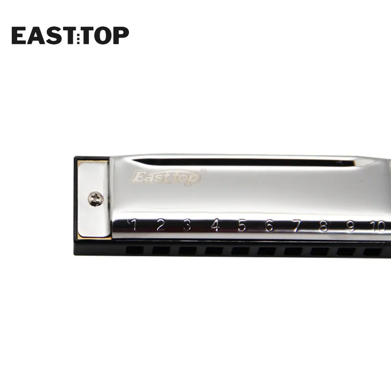 EASTTOP T10-3 10 Holes 20 Tones Stainless Steel Harp Diatonic Blues Harmonica Key Of C For Adults Kids Players diatonic harmonica