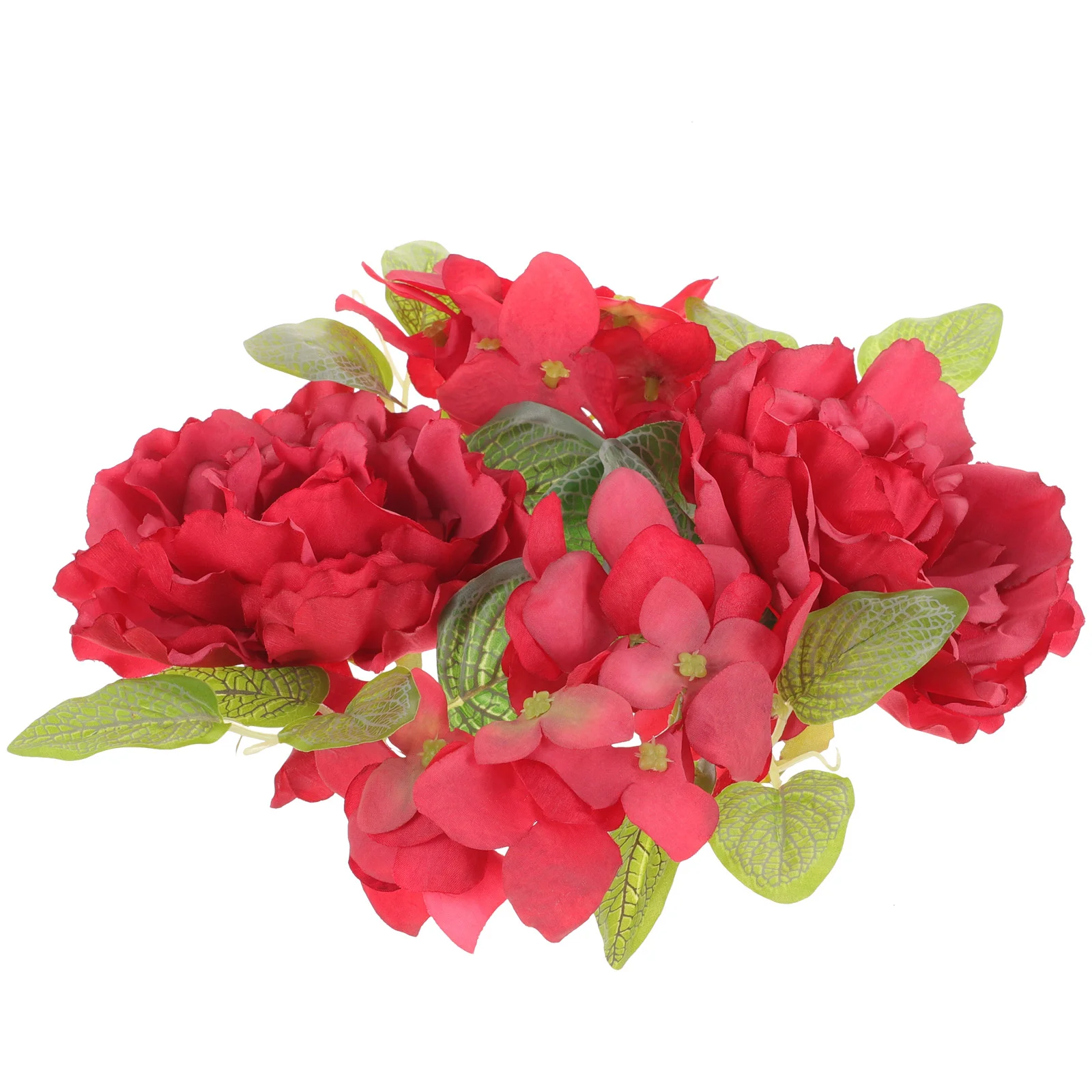 

Desktop Artificial Peony Wreath Red Peony Flower Wreath Ring for Wedding