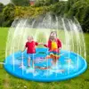 170cm Kids Outdoor Funny Toys Children Inflatable Round Water Splash Play Pools Playing Sprinkler Mat Yard Water Spray Pad 2