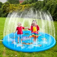 170cm Kids Outdoor Funny Toys Children Inflatable Round Water Splash Play Pools Playing Sprinkler Mat Yard Water Spray Pad 2