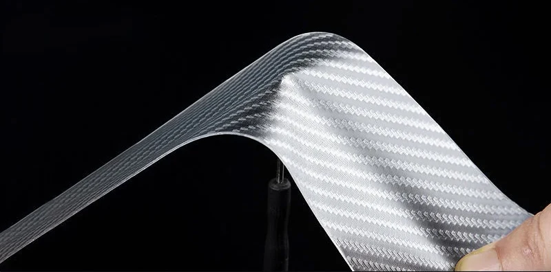 3/5/10M Transparente Carbon Faser Auto Schwelle Schutz Form Streifen Trim Stoßstange Streifen Klar Tragen Oberfläche bänder DIY Film Werkzeug – Detail 5