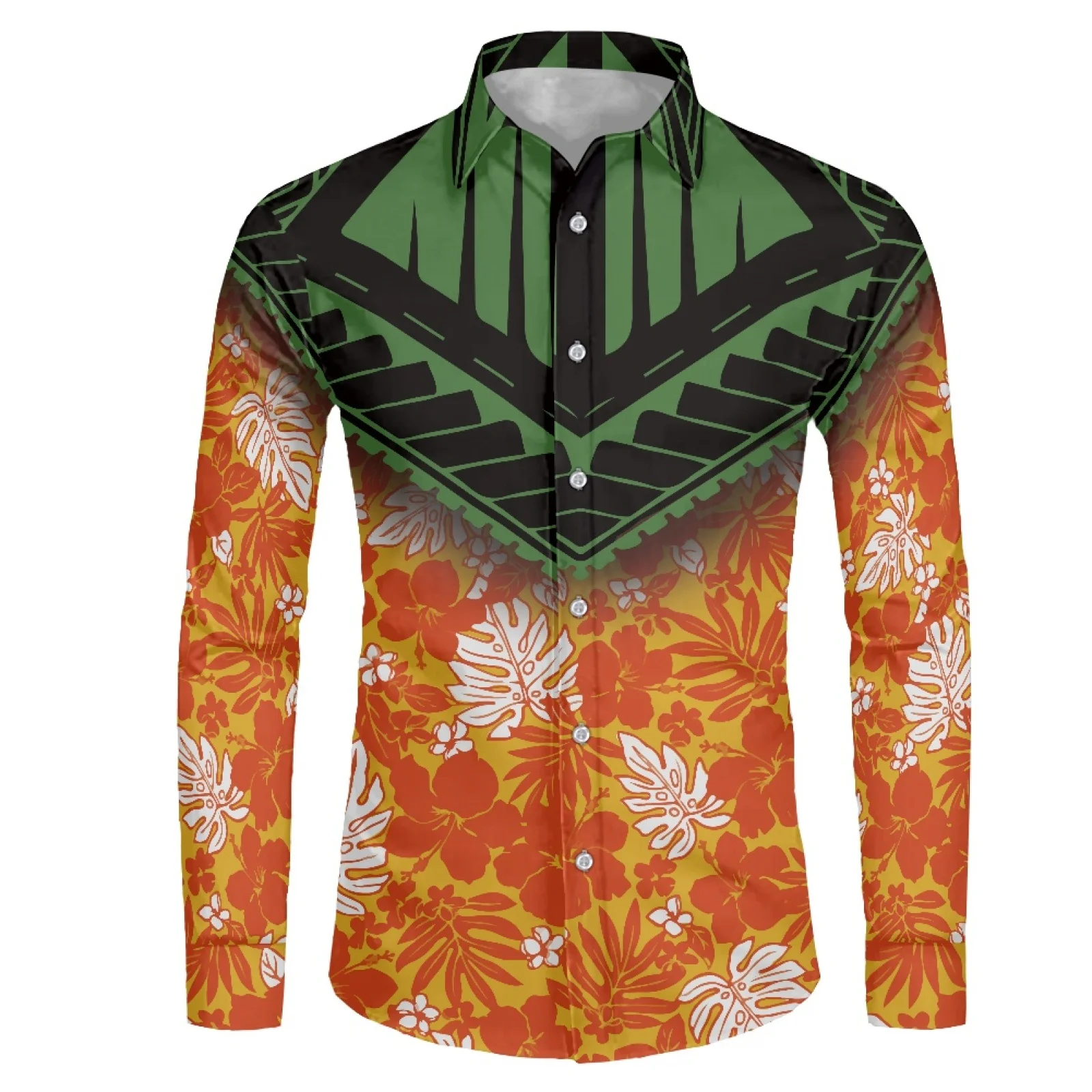 

Polynesian Tribal Samoan Totem Tattoo Samoa Prints Tuxedo Shirt Men Brand Long Sleeve Fitted Mens Dress Shirts Party Dance Male