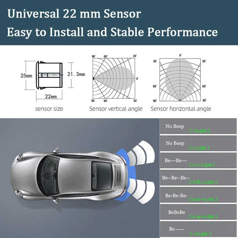 Car Parking Sensor Kit With Auto Parktronic Reverse LED Monitor 4 Sensors Radar Detector System Backlight Display