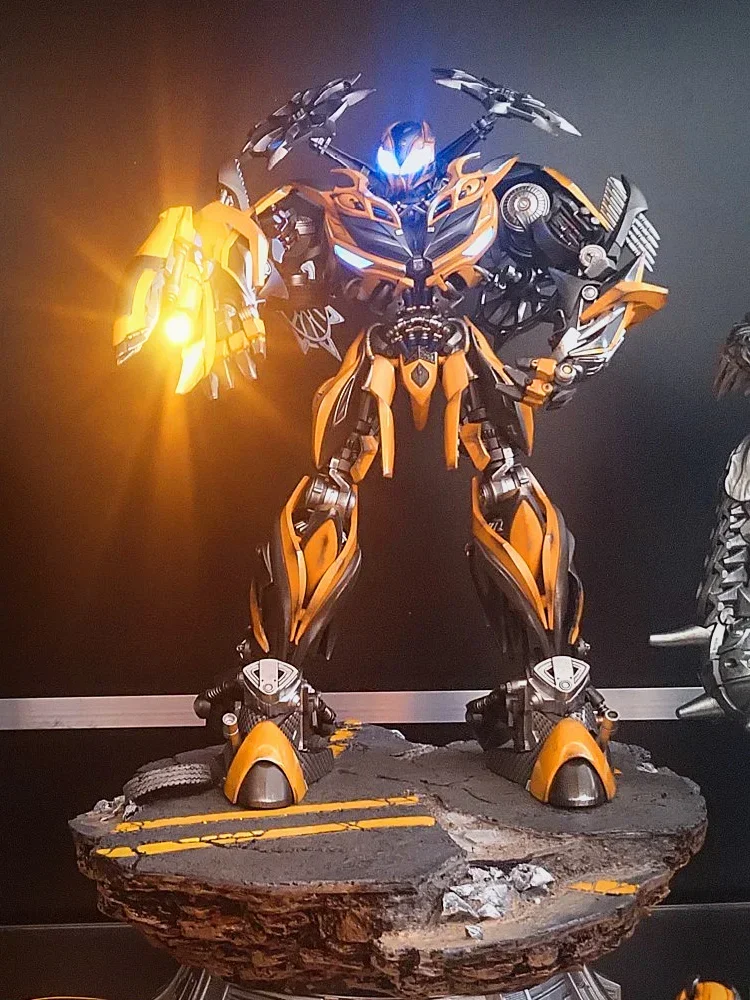Transformers 1/18 Bumblebee Lega Figura Giunto Mobile Robot A Doppia Testa Eagle Laser Cannon Led Light Model Decoration Toys