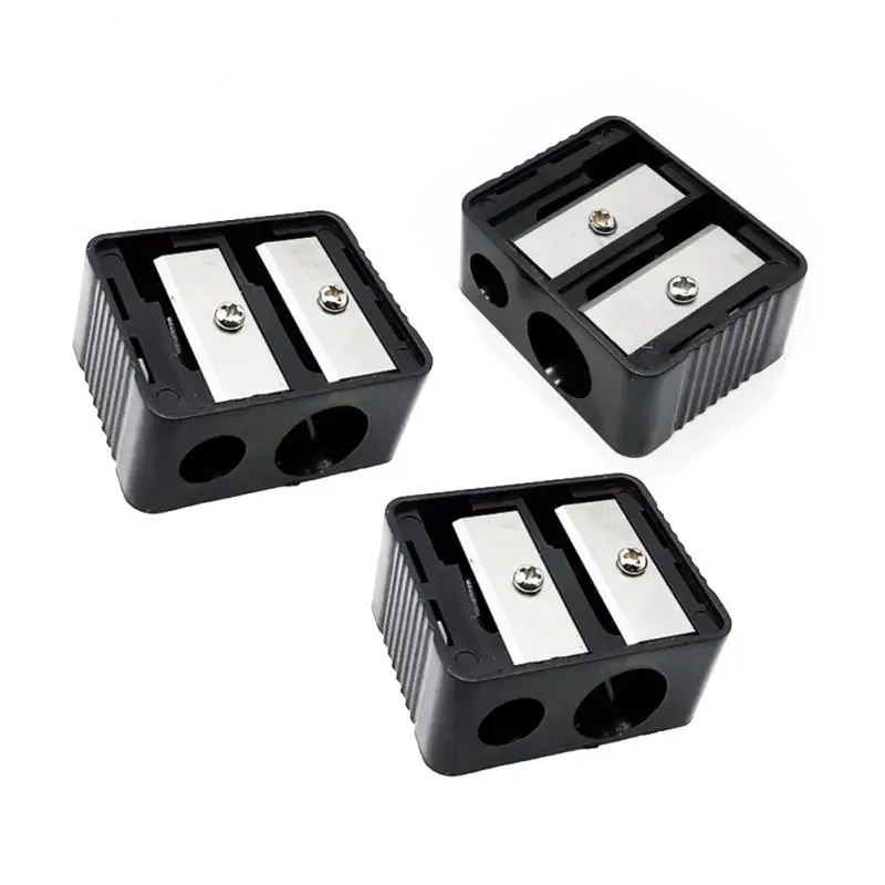Brand Double Holes Precision Lipstick Cosmetic Pencil Sharpener For Eyebrow Lip Liner Eyeliner Pencil Girls Gift School Supplies