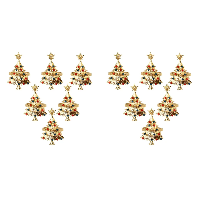 

12Pcs Christmas Napkin Button Napkin Ring Napkin Ring Cloth Ring Diamond Christmas Napkin Rings