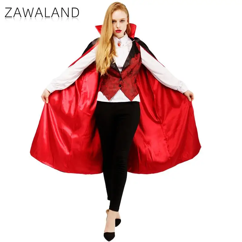 

Костюм вампира Zawaland для косплея на Хэллоуин, Женский Забавный костюм для шоу, праздничный костюм с блестящим ужасом, комплект одежды для представлений