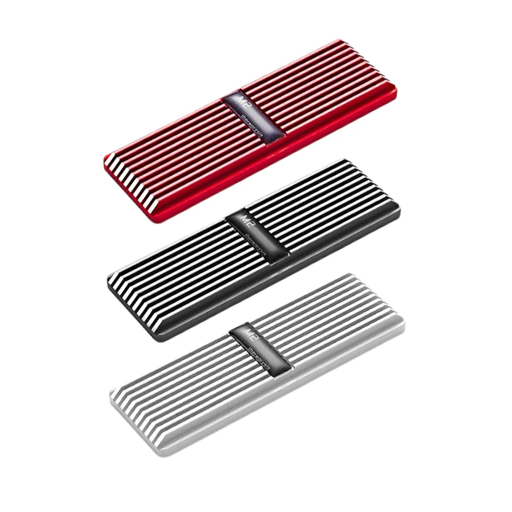 

Aluminum Slim Ultra-thin 5mm M.2 2280 SSD Radiator Cooling Heatsink Metal Snap-in Mounting Buckle Red Silver White Gray Ryzen