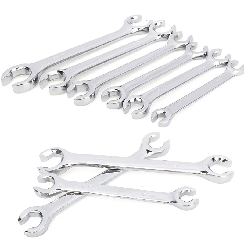 Flare Nut Oil Pipe Spanner Set Of Keys Full Hand Tool Brake Wrench For Car Repair Flare Nut Wrench Opening Spanner Kit