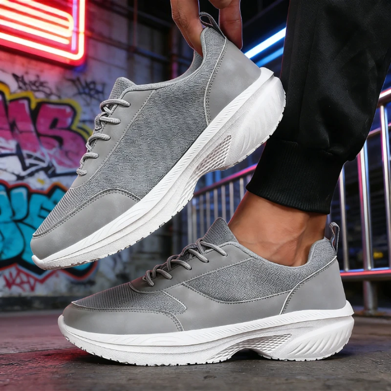 Wide Toe Men's Sneakers Chic Versatile Generic Breathable Causal Shoes Sweat-Absorbent Non-Slip Thick Sole Comfort Walking Shoes