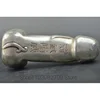 Tibet silver man guard Foo Dog Lion male Carved Penis God Collect Statue Figure 5