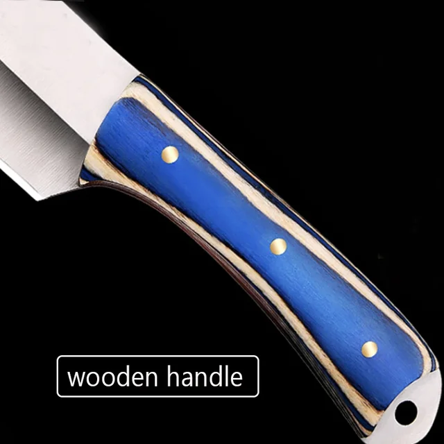 Couteau à désosser forgé à la main avec gaine, couteau de boucher, couteau de chef de cuisine en acier inoxydable, couteau à viande mongole, fournitures de cuisine 5