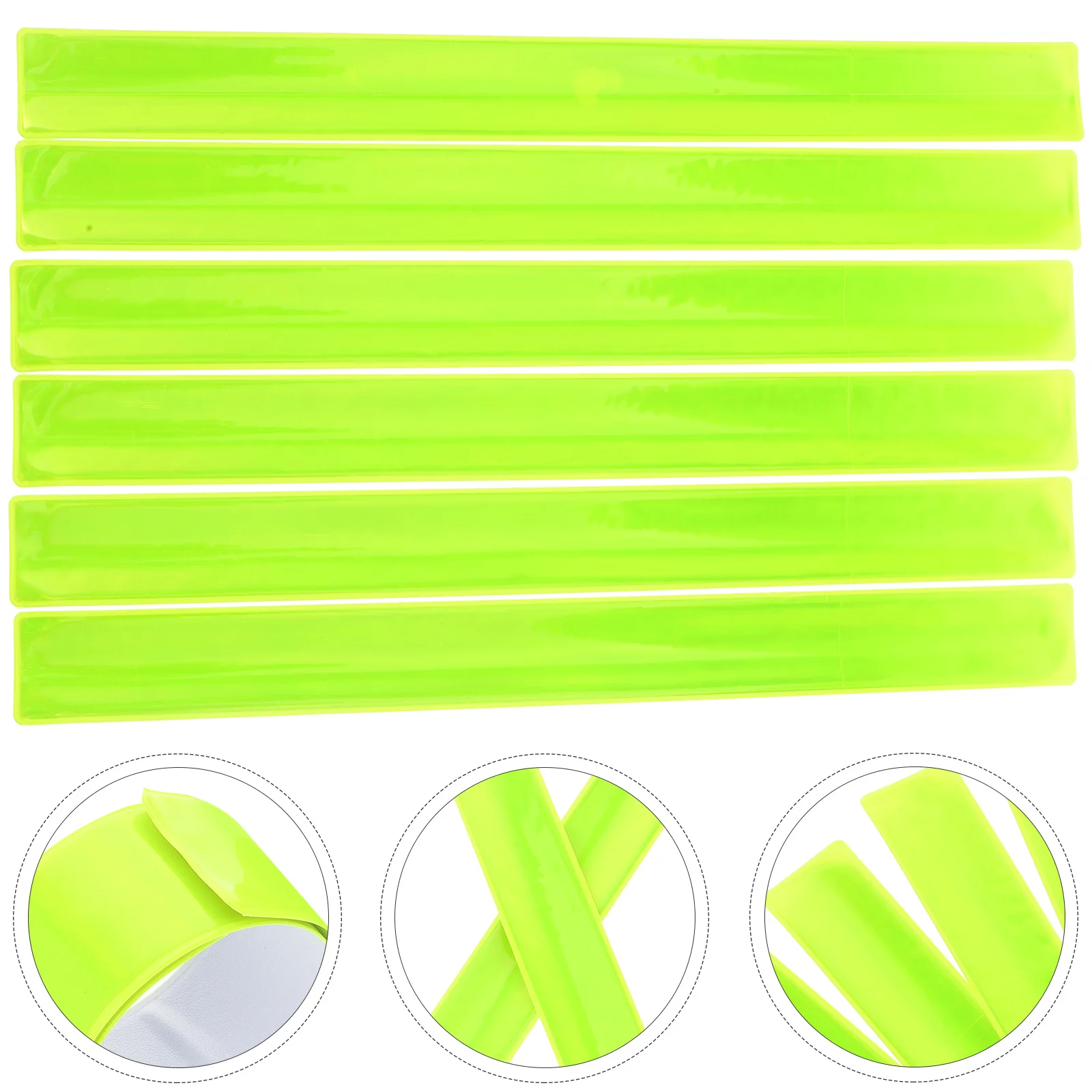 6 Pcs Reflective Armband Night Safety Band Wrist Band Riding Reflective Slap Bracelet Camping Hiking Gear Jogging