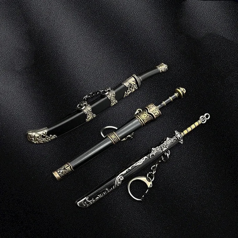 Metal Scabbard of Ancient Swords Keychain Pendant Small Unopened Blade Weapons