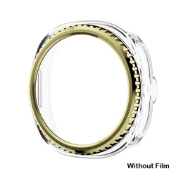 Enhanced Bezel Ring and Protective Cover for Galaxy Watch Classic - Hard PC Bumper Shell (Gold)