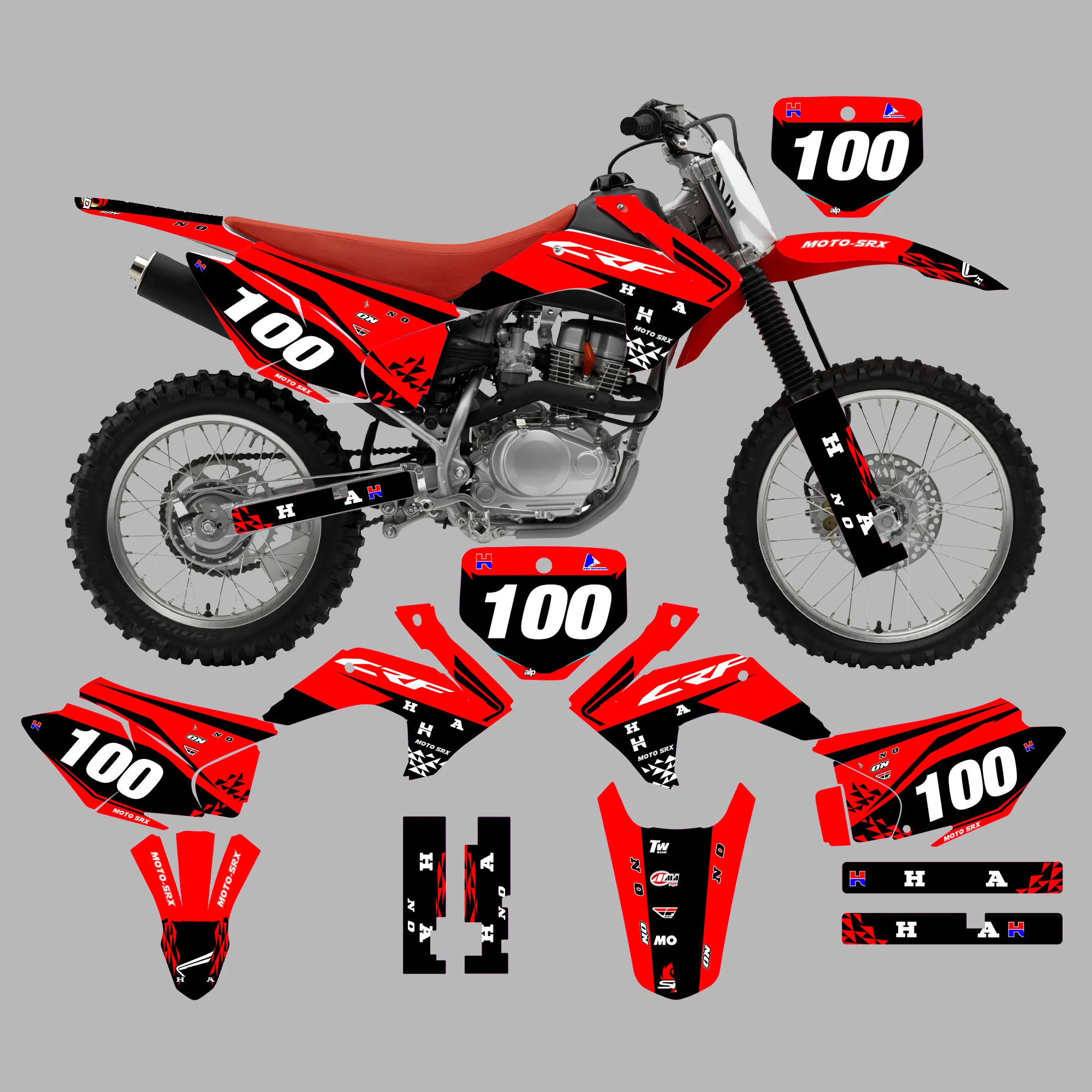 

Graphic Kit for 2015-2020CRF230 CRF150F 2015 2016 2017 2018 2019 2020 Motocross Decals Sticker