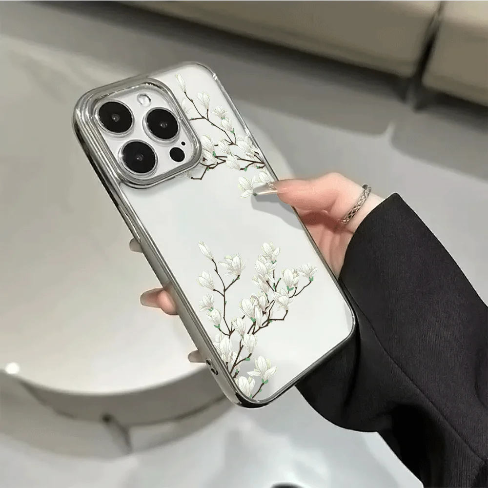 Matte Watercolor Peach Blossom Shockproof Phone Case - Anti-Fall Cover