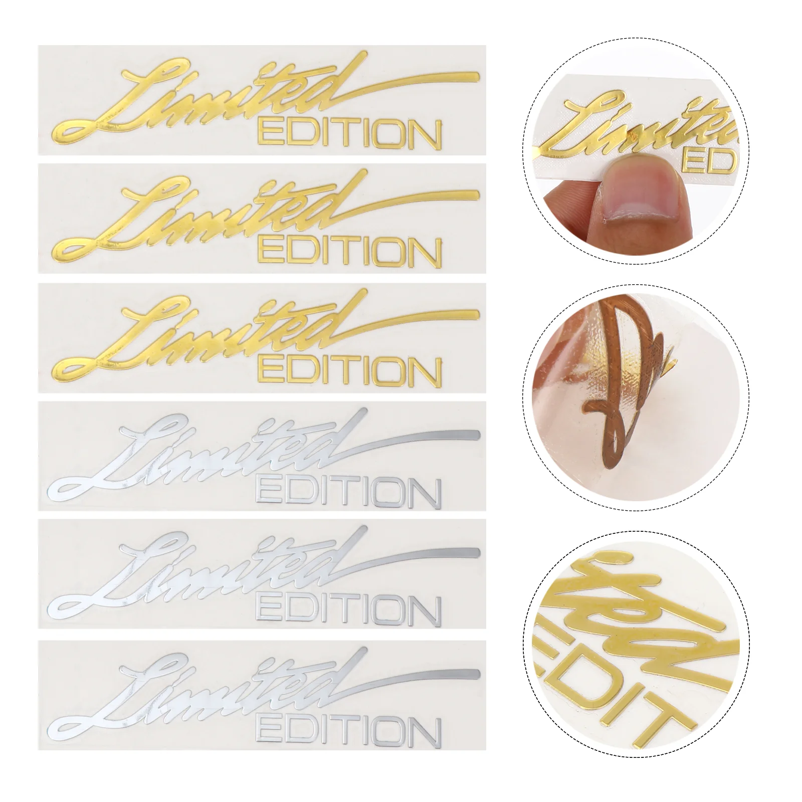 

6 Pcs Car Stickers Delicate Auto Fashionable for Window Decorative Aluminum Alloy Lovely Decal
