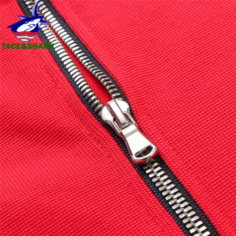 TACE&SHARK Brand Jacket Men Fashion Casual Mens Business Embroidery Sportswear Bomber Jacket Mens Coats Homme Red Clothes