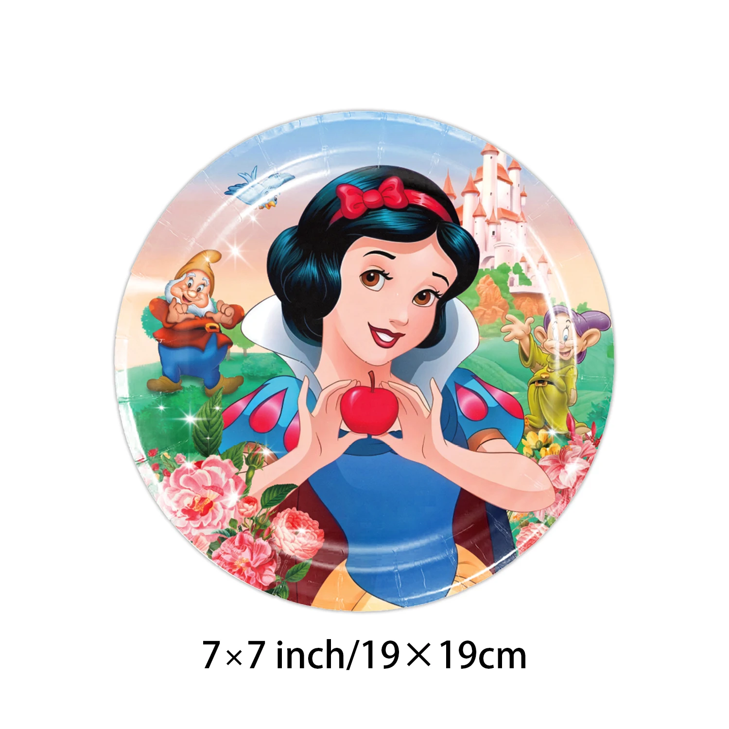Geburtstag Schneewittchen Dekoration Partyzubehör Set Ballon Teller Tasse Serviette Banner Kuchen Topper Schneewittchen Geburtstag Baby Dekoration – Detail 8