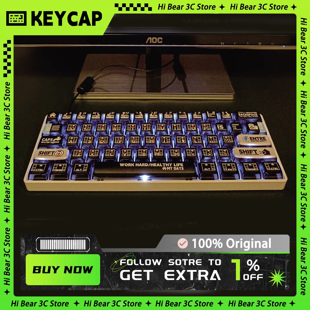 

Механическая клавиатура Keycap PBT с высотой ASA, клавиши с сублимационной печатью, 122 клавиш, регулируемая черная эргономика, ПК, геймерский ПК, подарки для геймеров