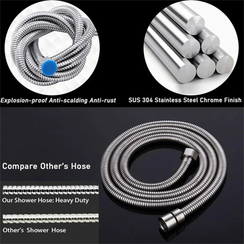 shower hose household water heater shower nozzle accessories 304 stainless steel electroplated metal