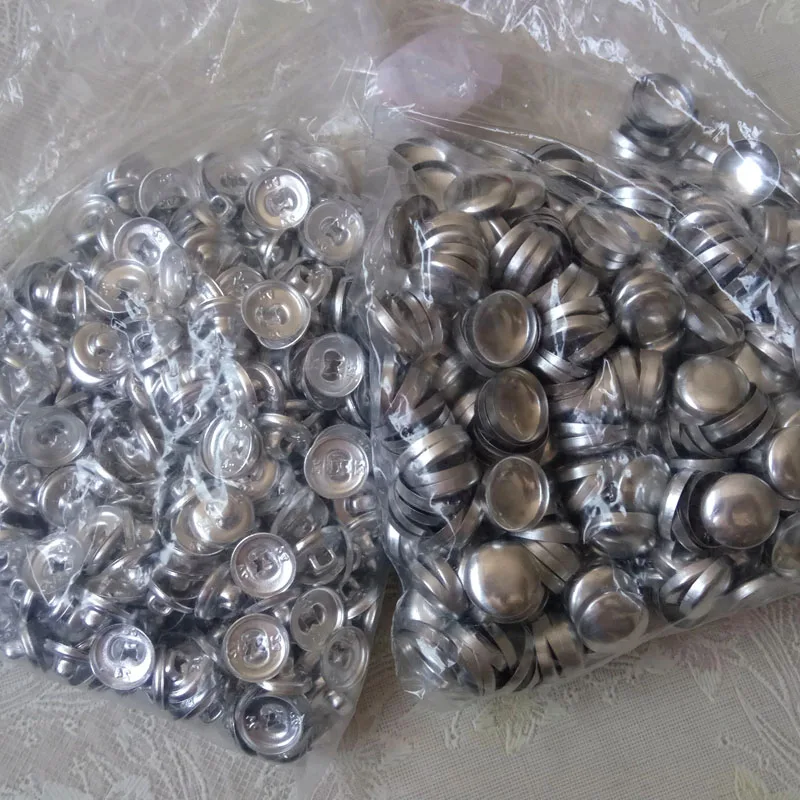 500pcs 16L 0.9cm 18L 20L 24L 30L 32L 36L 40L DIY handmade Fabric Button Bread Shape Round Fabric Covered Cloth Button Metal Back 4