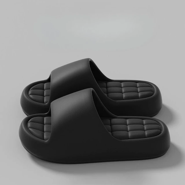 Unisex Bathroom Slippers Cloud Cushion Slides Summer Flat Sandals Thick Platform Shoes Man Indoor Non-Slip Couple Flip Flops 6