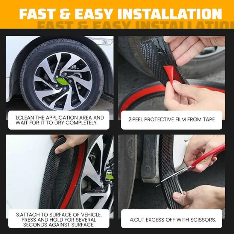 1.5mx3.8cm Fender Flares Car Anti-collision Mudguard Trim Wheel Arch Protection Moldings Universal Wheel Protection Sticke